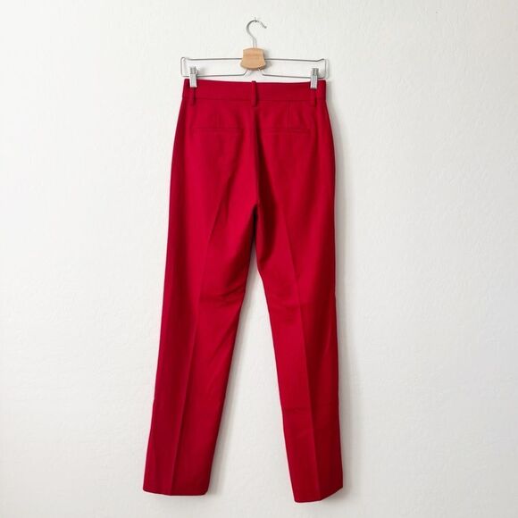 Vince Flannel Tailored Wool Blend Pants in Crimson Red Size 0 XS - Picture 4 of 15